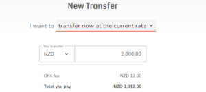 Completing a transfer with OFX
