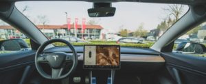 View through a Tesla windscreen