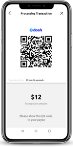 Receiving money in Dosh by QR code